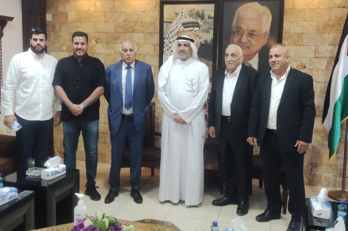 جانب من استقبال الوفد الكويتي في مقر الإدارة العامة للمعابر والحدود في أريحا 